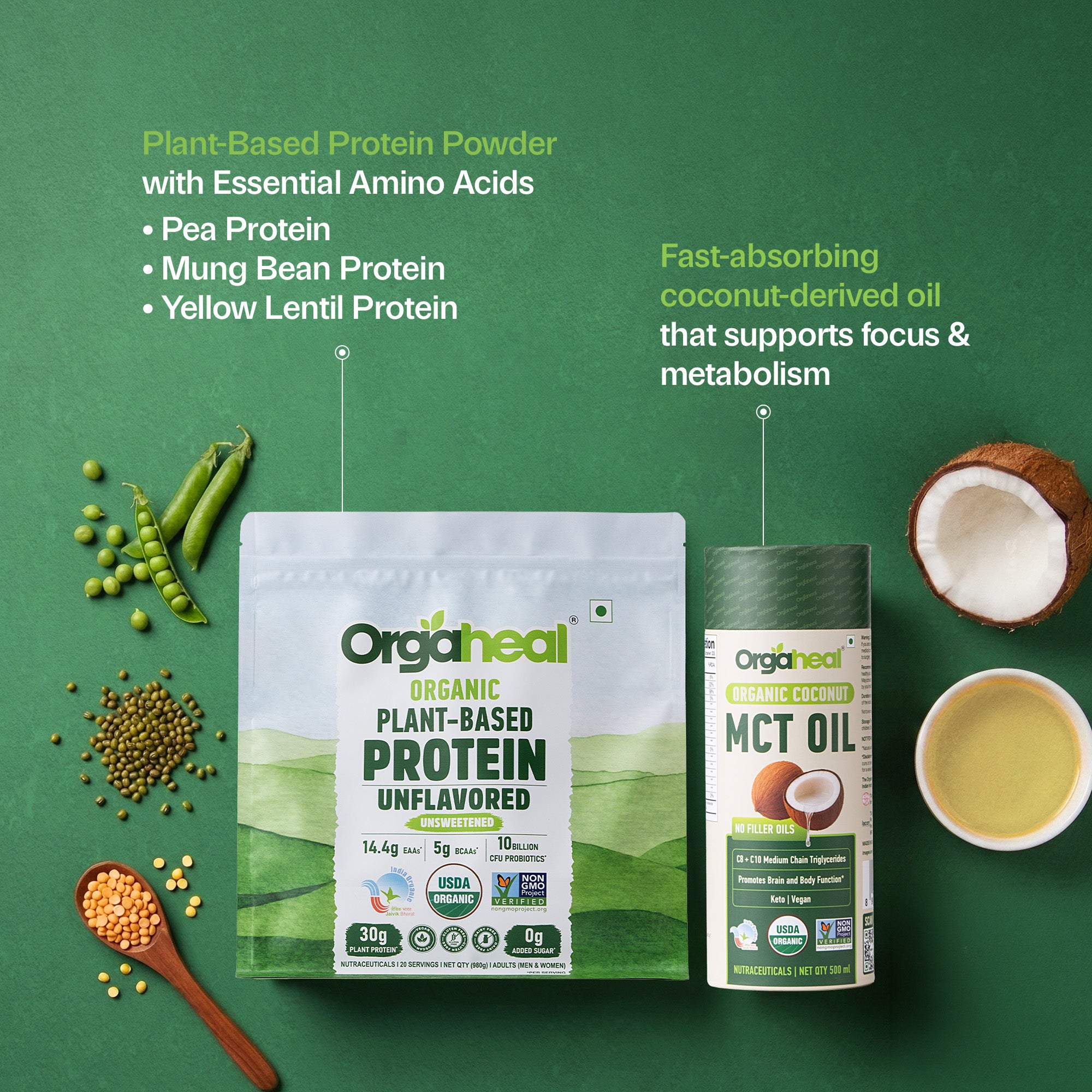 Organic Plant Protein + Organic MCT Oil