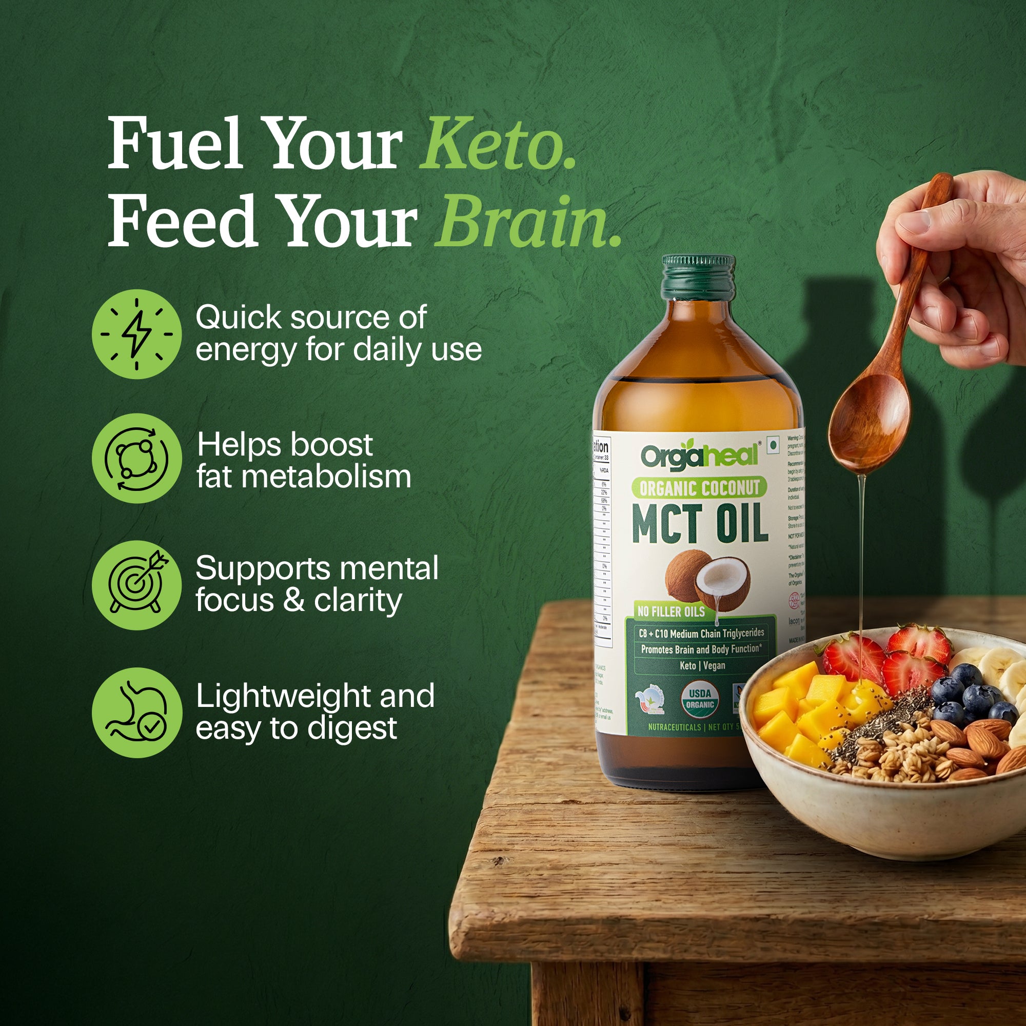 Organic Plant Protein + Organic MCT Oil