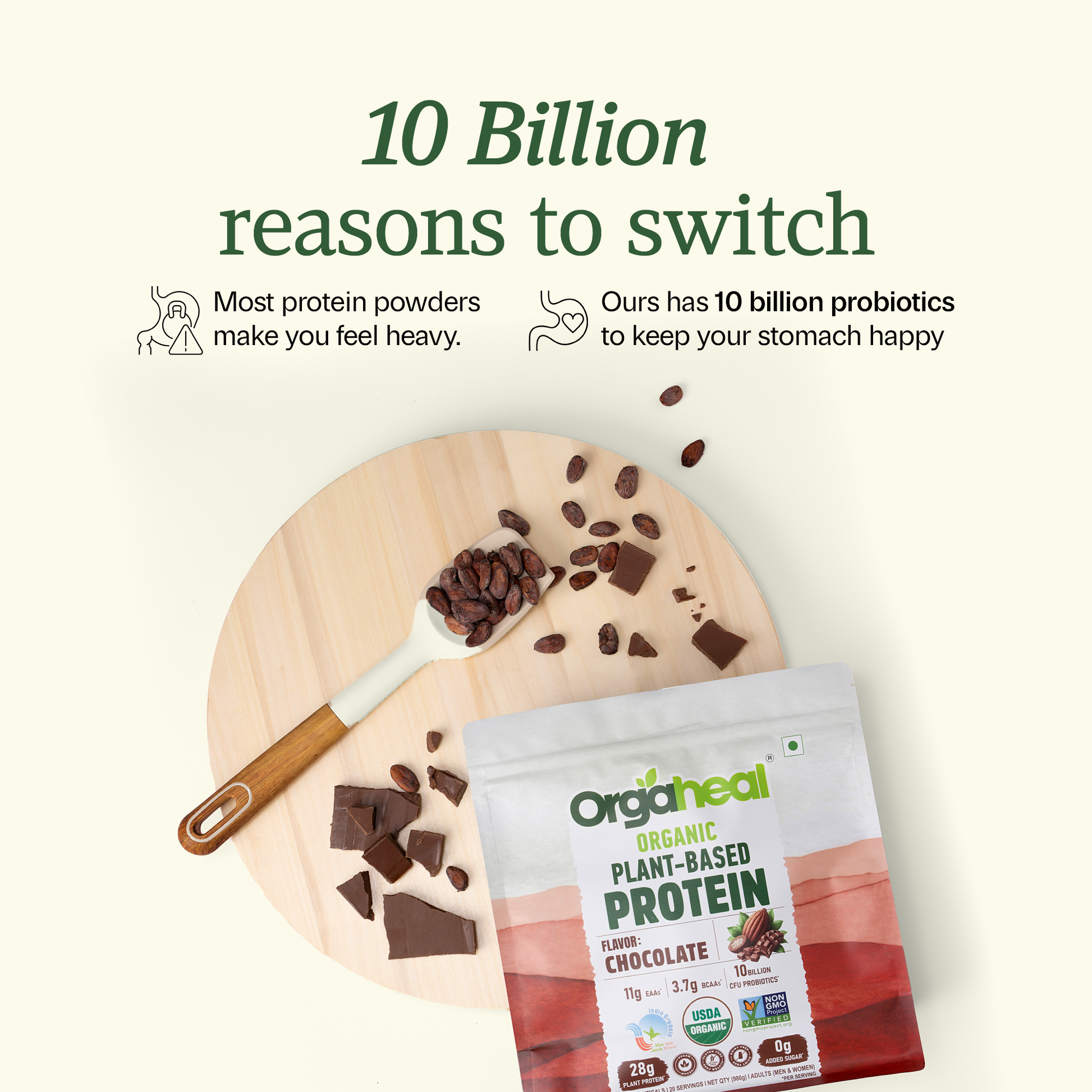 reasons to switch to the orgaheal plant based protein chocolate flavor