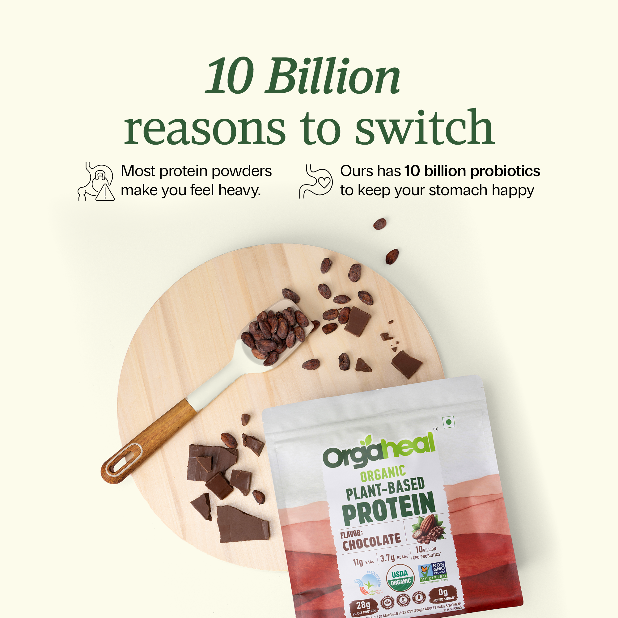 reasons to switch to the orgaheal plant based protein chocolate flavor