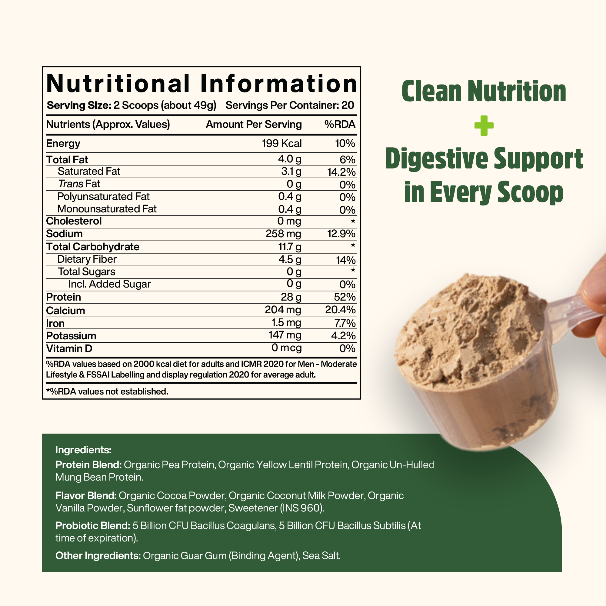 Organic Plant-Based Protein Chocolate