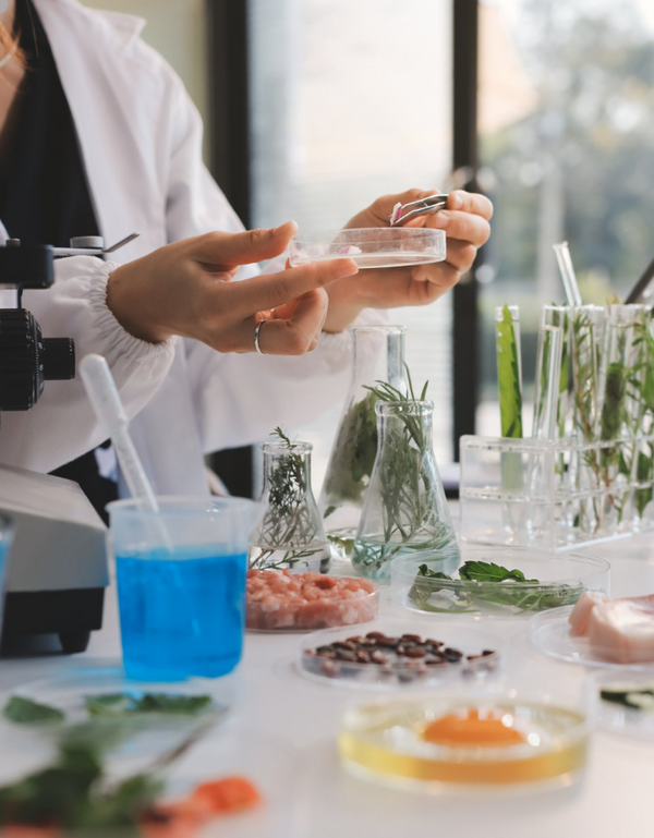 Orgaheal scientist testing organic plant ingredients in laboratory for quality assurance