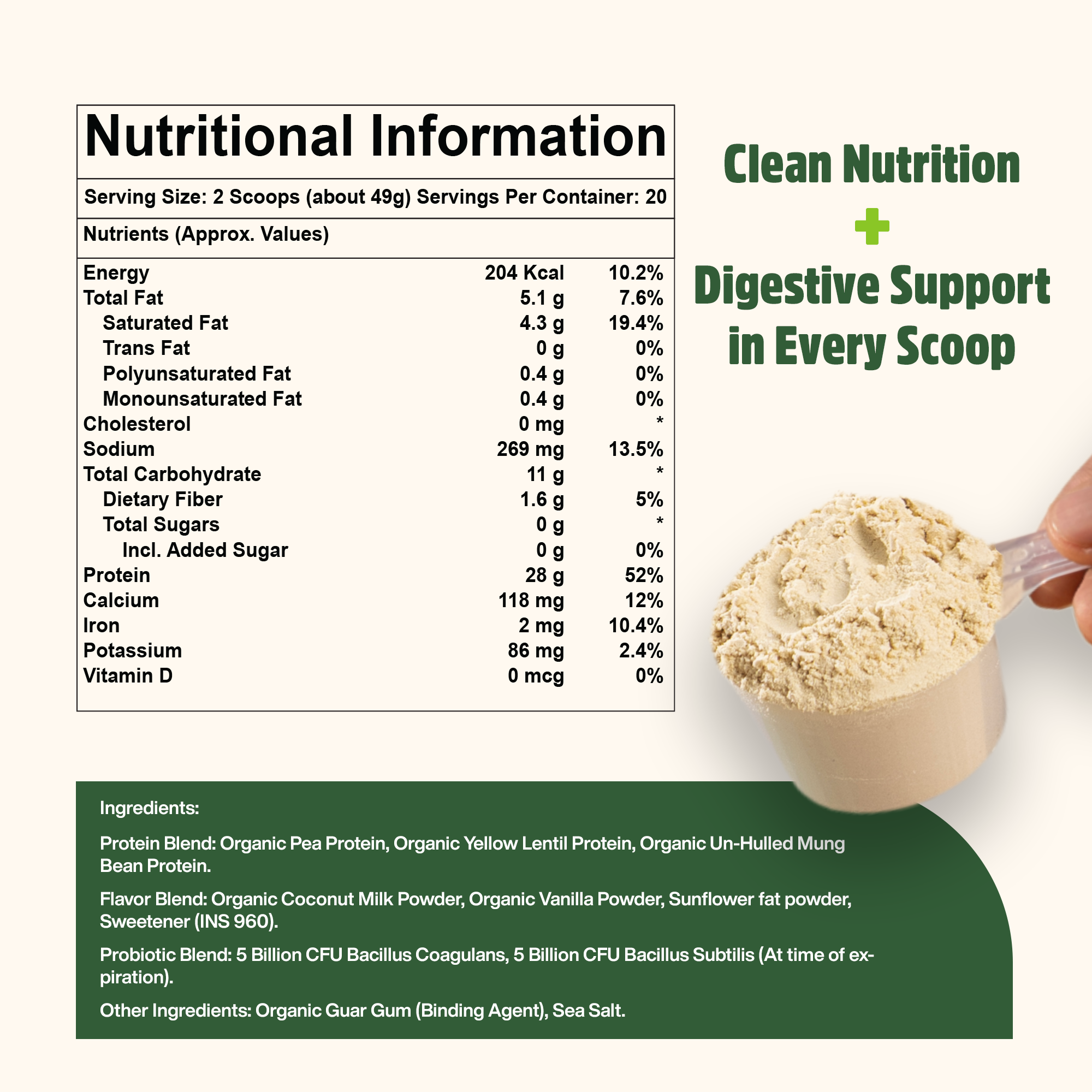 Organic Plant-Based Protein Vanilla
