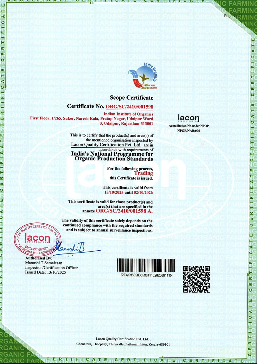 India Organics Certified