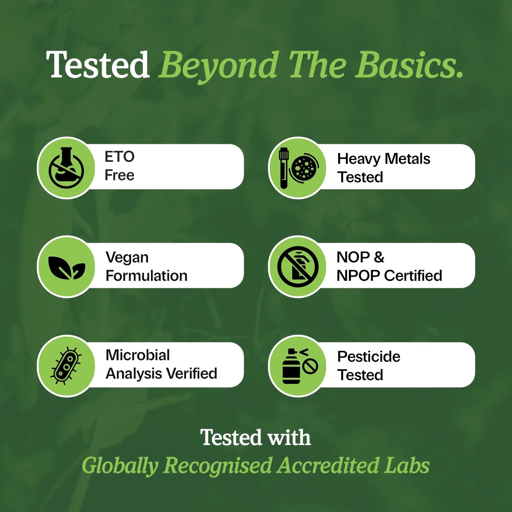 Orgaheal India Organic Ashwagandha and Valerian Root caplets are ETO Free, Heavy Metals Tested, Vegan Formulation, NOP & NPOP Certified, Microbial Analysis Verified, and Pesticide Tested.